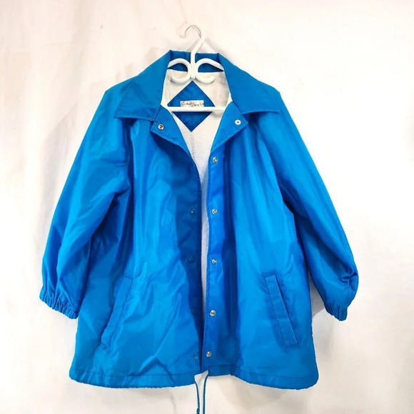 Vintage Blue Windbreaker Lightweight Jacket Womens Size 18 - Picture 1 of 10